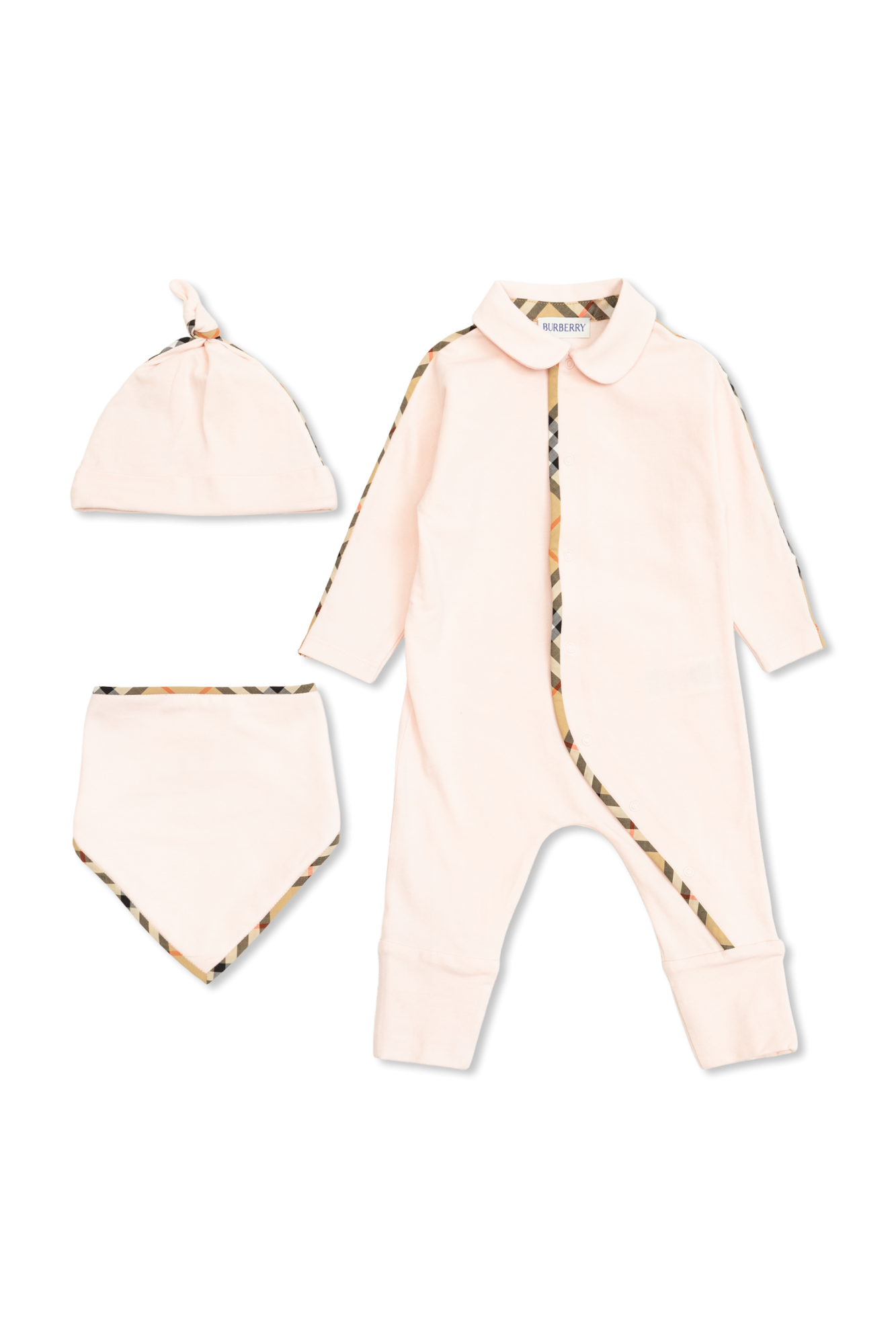 BURBERRY キッズ セットアップ Stretch Cotton Three-piece Baby Gift Set in White - Children